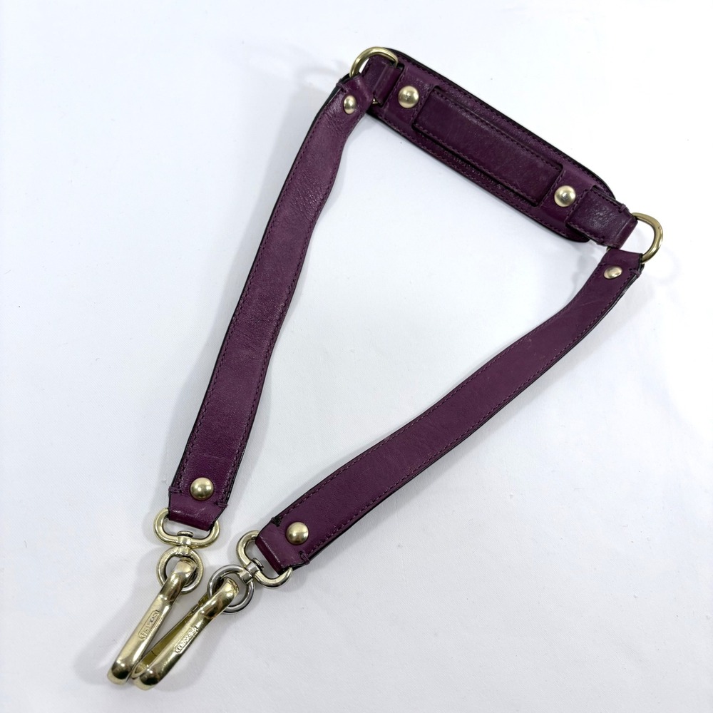 Coach Handbag Replacement Strap Purple Leather Gold Hardware Padded Shoulder